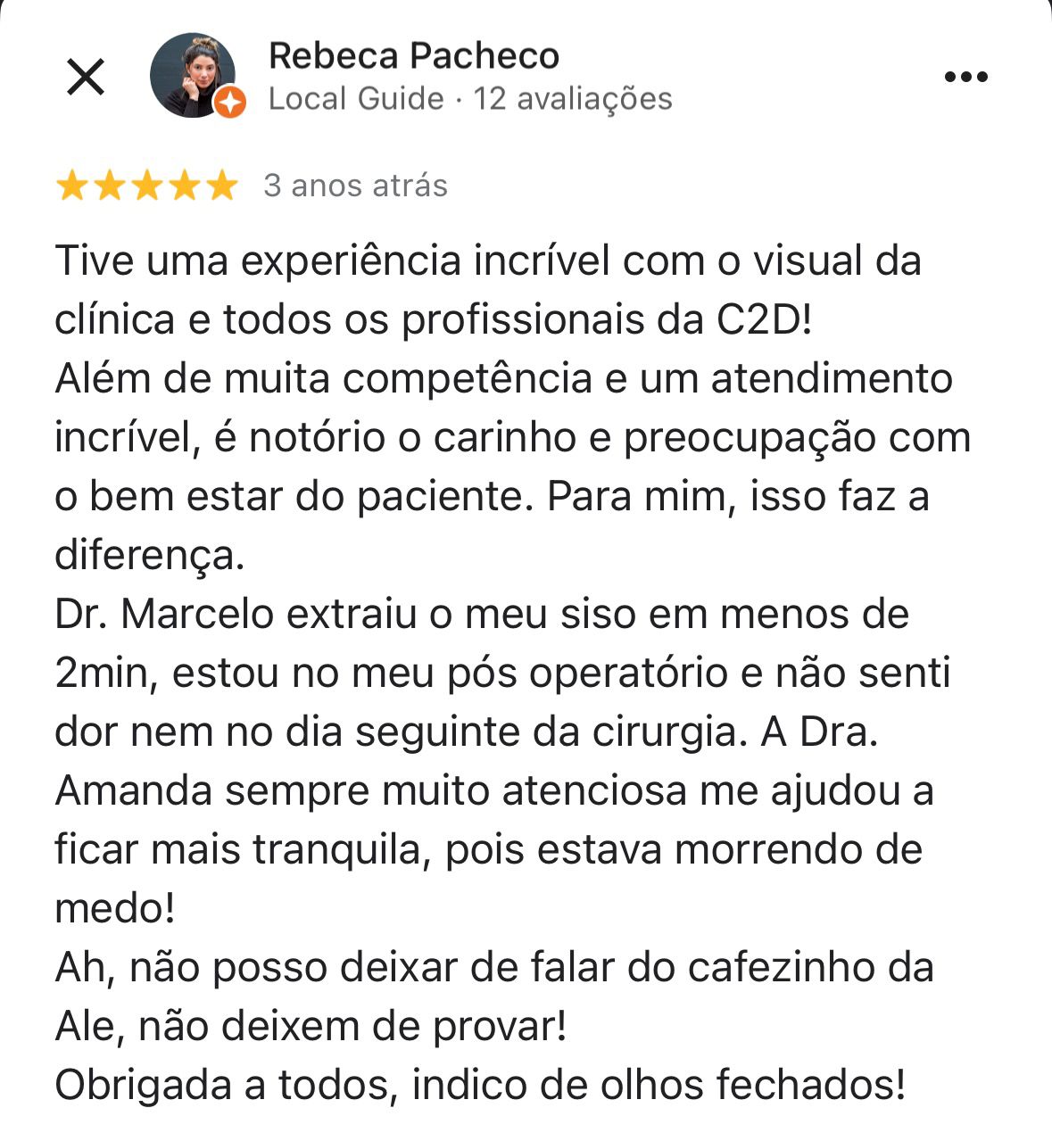 Avaliação Rebeca Pacheco — Google